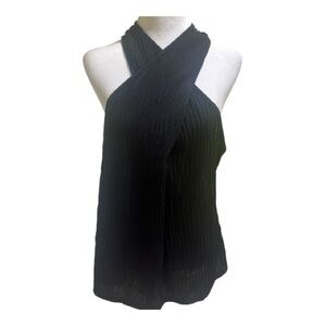 3/$25 SHEIN Elegant Black Criss-Cross Blouse
